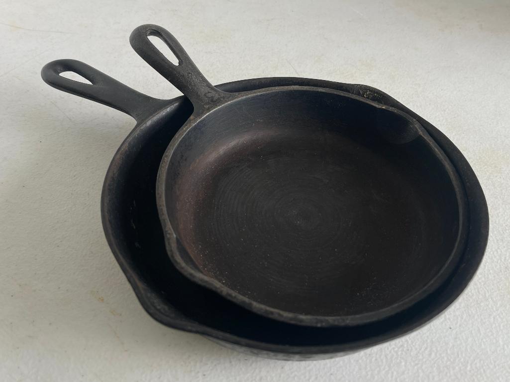 Group of 2 Cast Iron Skillets