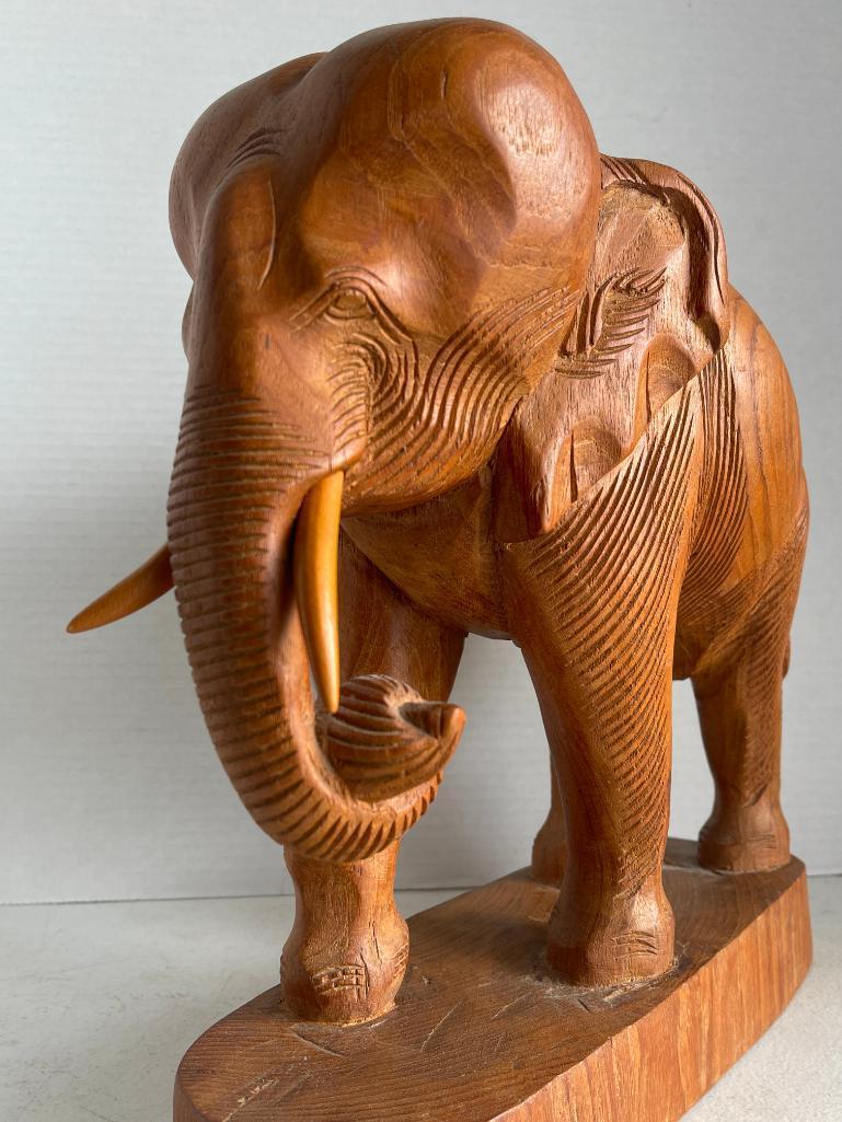 Wooden Elephant Figure