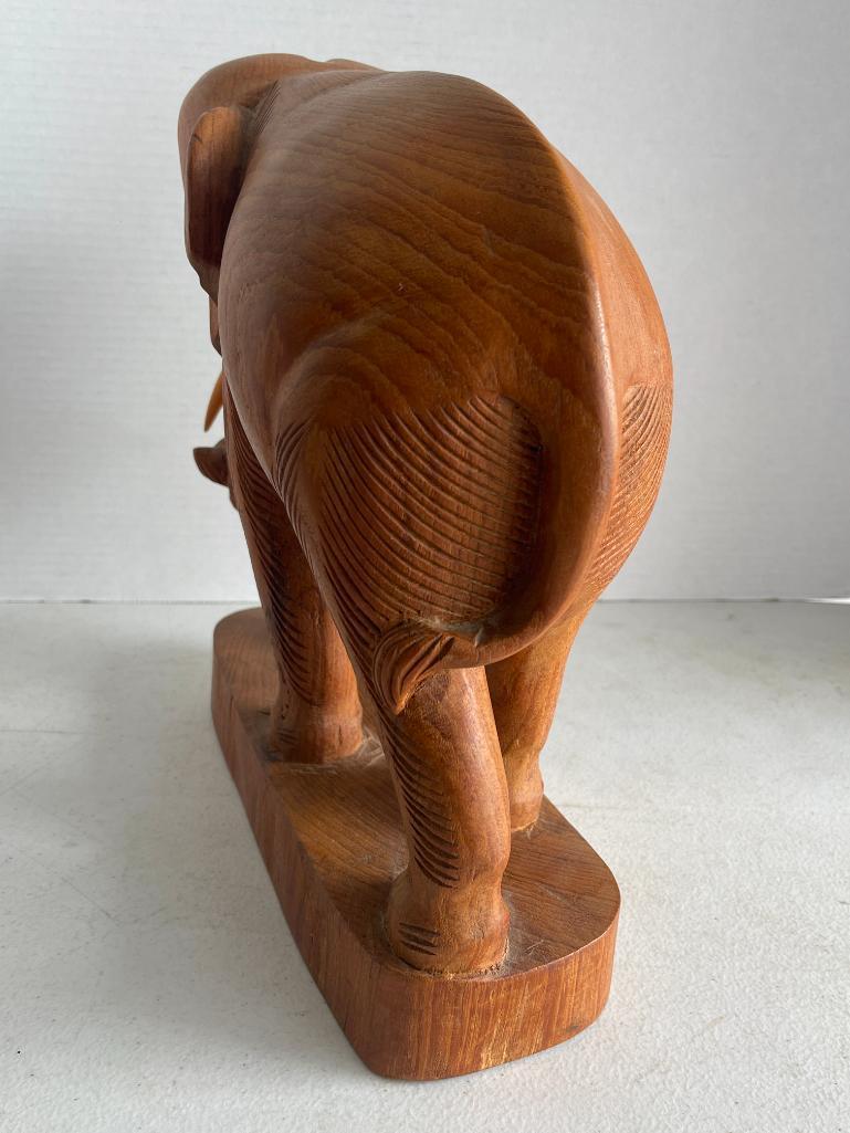 Wooden Elephant Figure