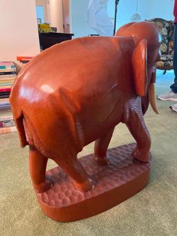 Large Wooden Carved Elephant