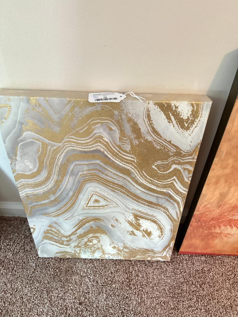 Pair of Contemporary Prints on Canvas