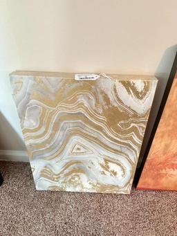 Pair of Contemporary Prints on Canvas