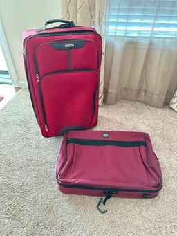 Two Pieces of Tag Luggage and American Tourists Garment Bag