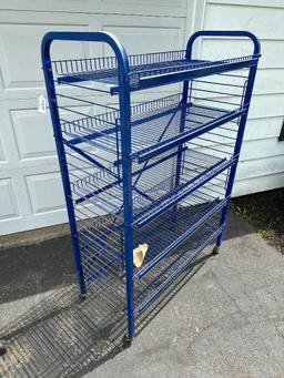 Metal Blue Rolling Rack