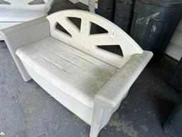 52" Wide Rubber Maid Plastic Seat with Storage Under Seat