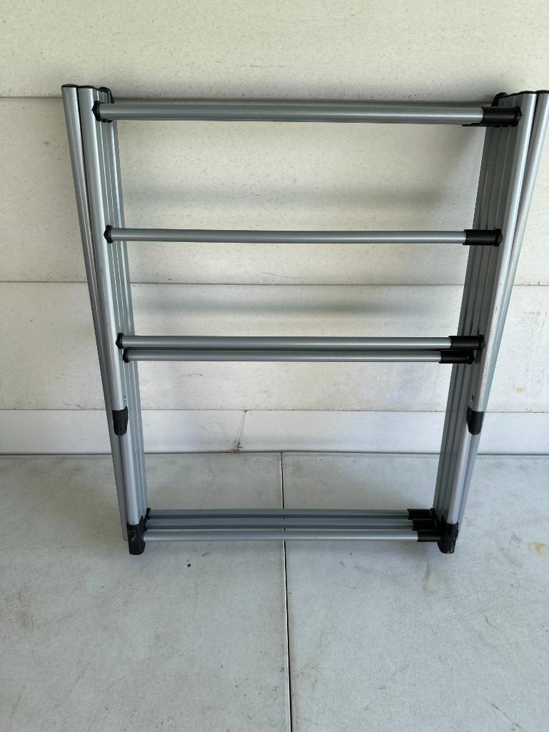 Metal Clothes Rack and Magazine Rack with Shelf