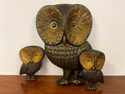 Group of 3 Vintage Wall Hanging Owls