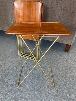 Vintage Metal Durham Handi-Table TV Tray Set