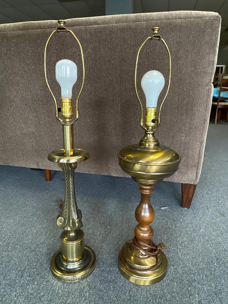 Group of 2 Brass Lamps