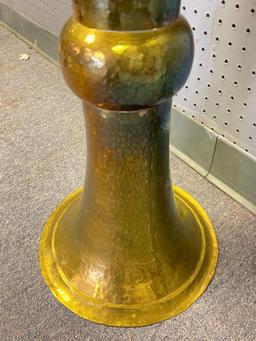 Vintage Hammered Brass Pedestal Jardiniere