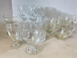 Group of Clear Drinking Glasses