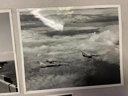 Group of Black and White Military Plane Photos