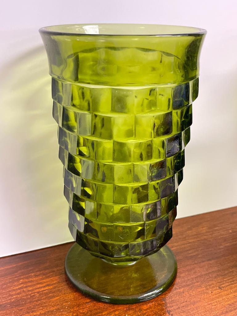 Set of 5 Green Drinking Glasses