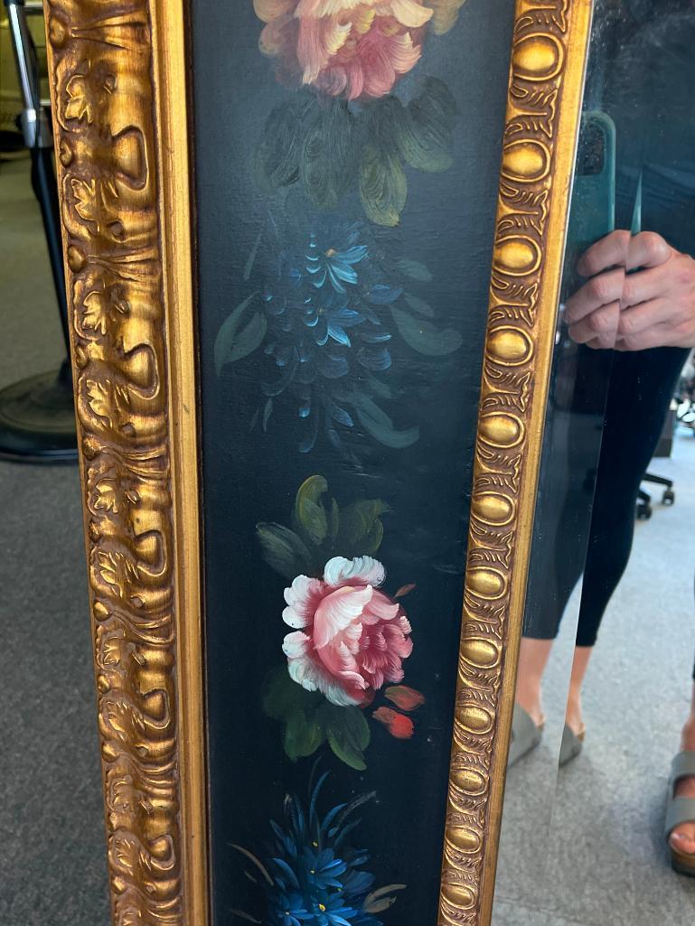 Hand Painted Gold Framed Beveled Mirror