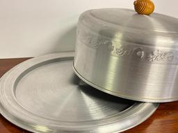 Vintage West Bend Aluminum Company Covered Cake Plate