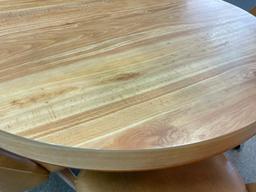 Vintage Round Dining Table with 4 Padded Chairs