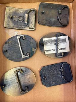 Group of 6 Metal Belt Buckles