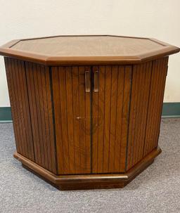 Vintage Wooden Octagon Side Table