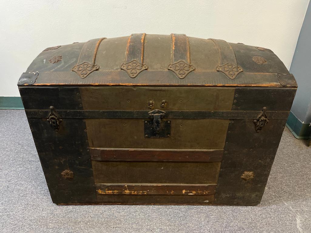 Antique Camel Back Trunk