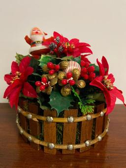 Vintage Christmas Plastic Floral Display