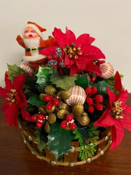 Vintage Christmas Plastic Floral Display