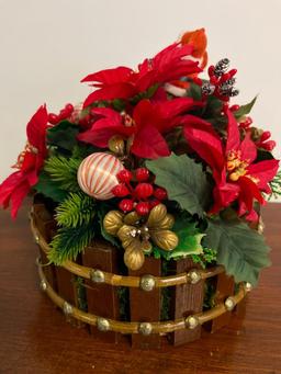 Vintage Christmas Plastic Floral Display