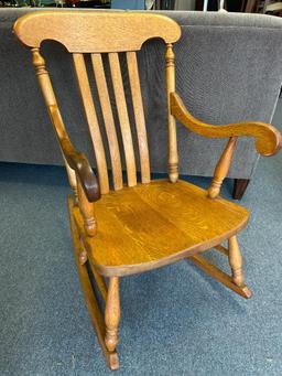 Wooden Rocking Chair with Padded Seat