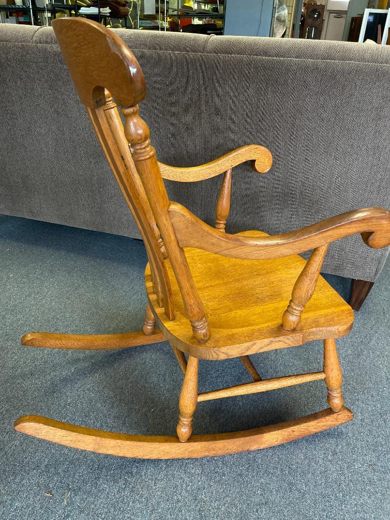 Wooden Rocking Chair with Padded Seat