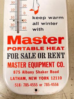 Vintage Outdoor Metal Advertising Thermometer Latham, NY