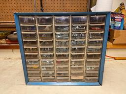 Metal Parts Bin of Screws, Bolts and More