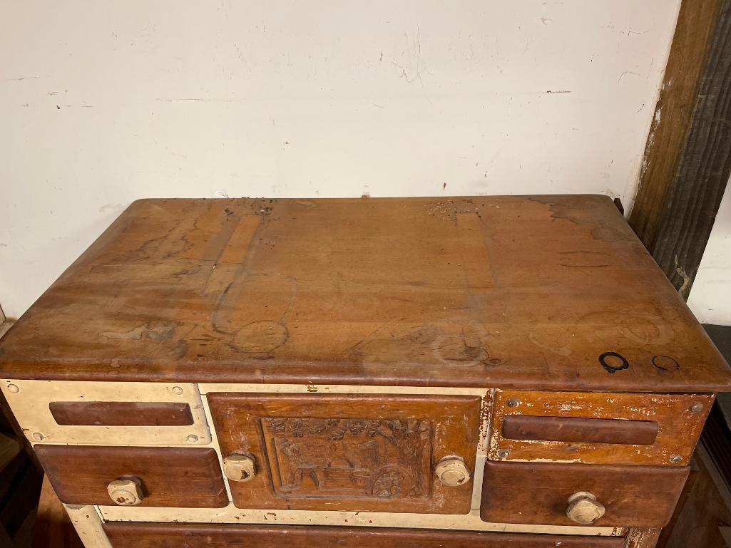 Antique Hand Made Chest of Drawers w/Hand Carved Detail and Dovetail Design