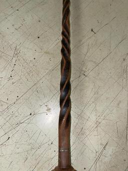 Hand Made Decorative Wrought Iron Walking Stick w/Rubber Tip