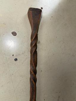 Hand Made Decorative Wrought Iron Walking Stick w/Rubber Tip