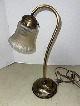 Desk Lamp w/Glass Shade