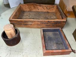 Group of Misc Wood Boxes and Metal Cash Box (No Key)