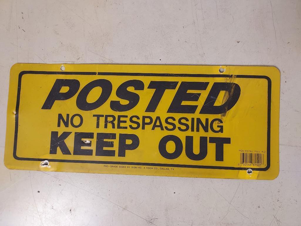 Metal "No Trespassing" Sign