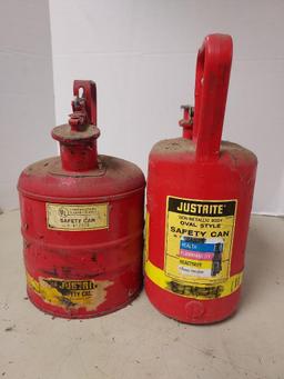 Two Vintage Metal Safety Cans