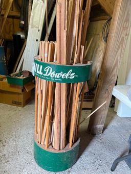Group of Hill Dowels Display of Dowel Rods of Misc Sizes and Design
