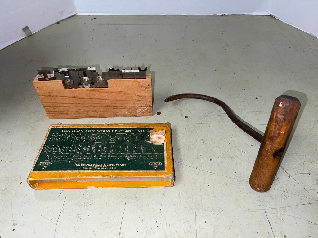 Cutters for Stanley Plane and Vintage Hay Hook