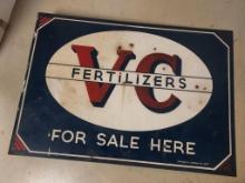 Double Sided Metal "VC Fertilizers" Sign Lychburg, VA