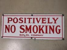 Metal and Enamel Painted "No Smoking" Sign