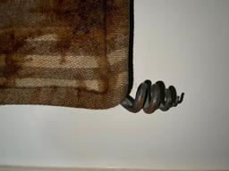 Antique Wool Buggy Robe Blanket w/Hand Made Blacksmith Wrought Iron Hooks and Dowl Rods (Upstairs)
