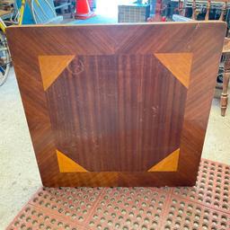 Vintage Wood Inlay Portable Folding Table