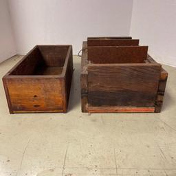 Two Hand Made Wood Boxes
