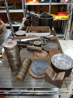 Shelf Lot of Misc Sized Solid Steel Circular Blanks, Cylinders and More (Middle Room Rack)