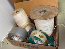 Misc Treasure Lot Incl Box of Steel Wool, Box Tape, Cording and More