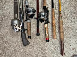 Group of Fishing Poles and Reels
