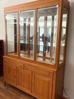 Vintage Canadel Wooden Hutch with Glass Shelves