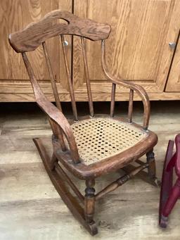 Group of 2 Wooden Youth Rocking Chairs