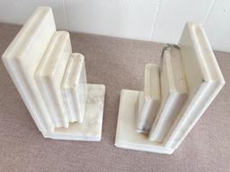 Set of Marble Bookends